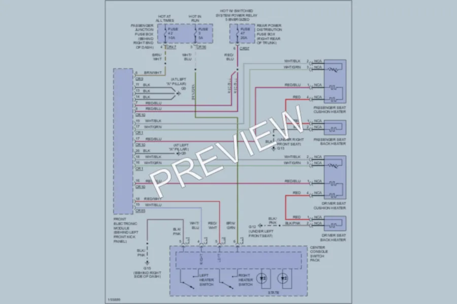 2004 Jaguar XJ8 Power Seats wiring diagram preview