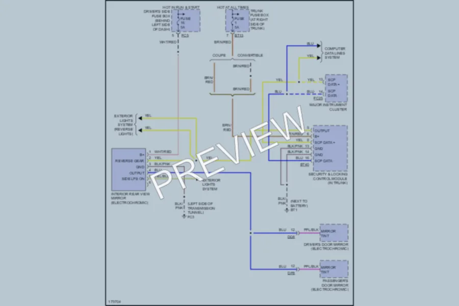 2004 Jaguar XKR Power Mirrors wiring diagram preview