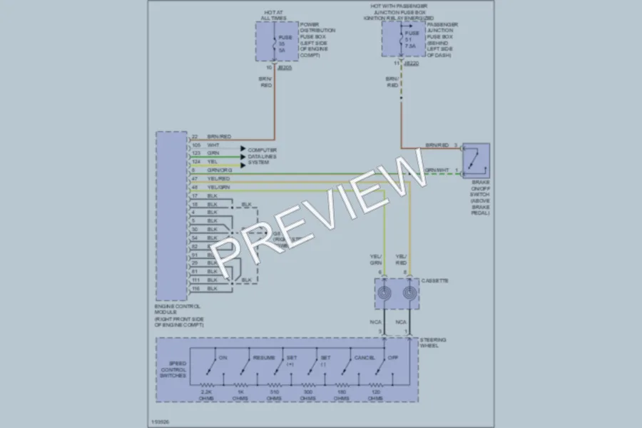 2004 Jaguar XType Cruise Control wiring diagram preview