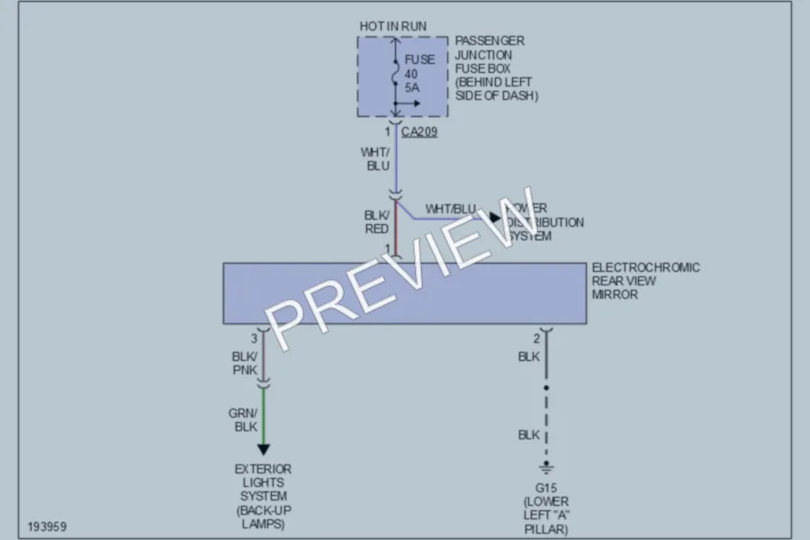 2004 Jaguar XType Power Mirrors wiring diagram preview