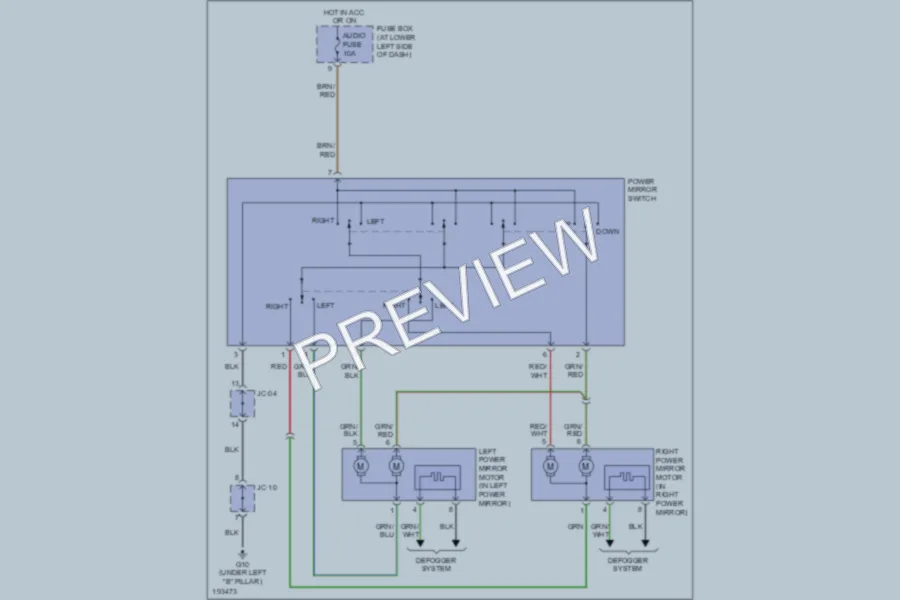 2004 Kia Rio Power Mirrors wiring diagram preview
