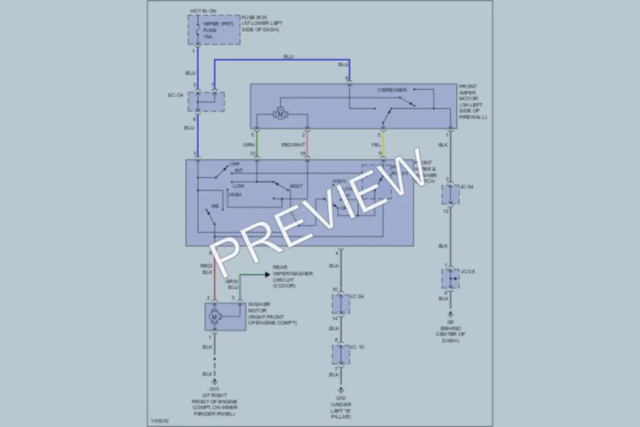 2004 Kia RioCinco Wiper Washer wiring diagram preview