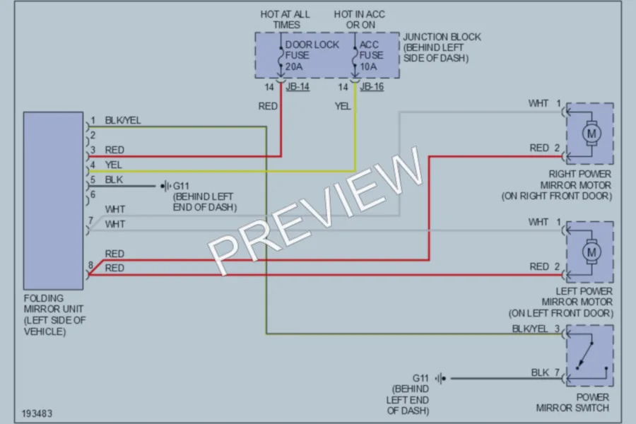 2004 Kia Sedona Power Mirrors wiring diagram preview