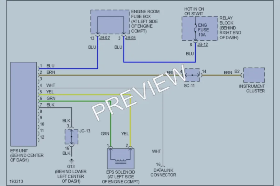2004 Kia Sorento Electronic Power Steering wiring diagram preview
