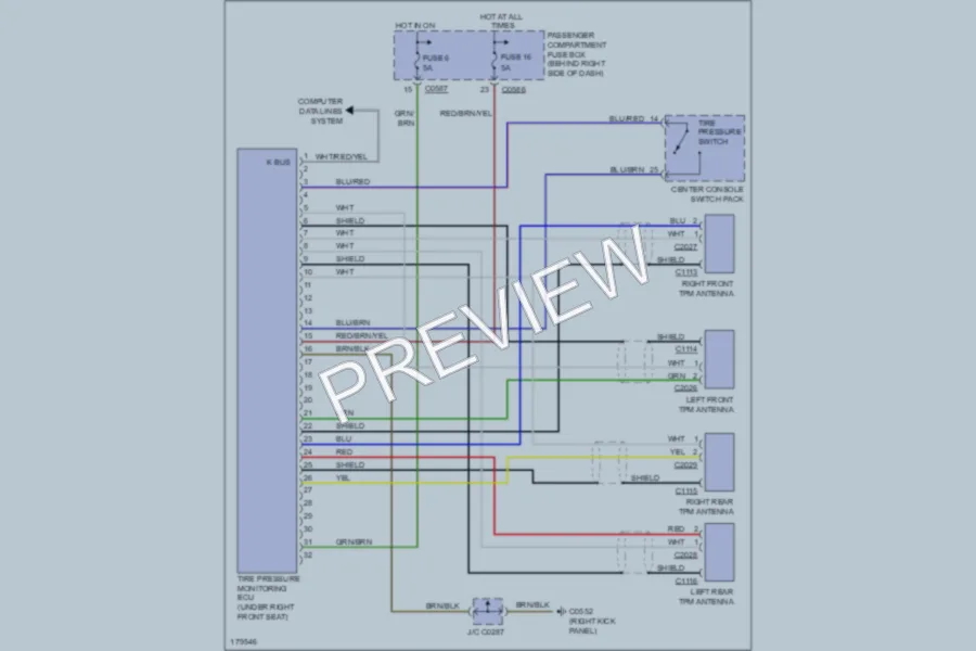 2004 LandRover RangeRover Warning Systems wiring diagram preview