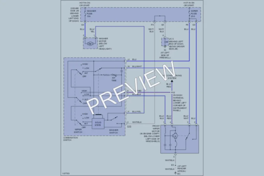 2004 Lexus IS300 Wiper Washer wiring diagram preview