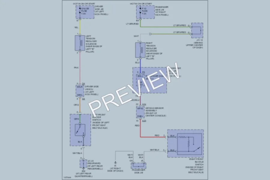 2004 Lexus LS430 Passive Restraints wiring diagram preview