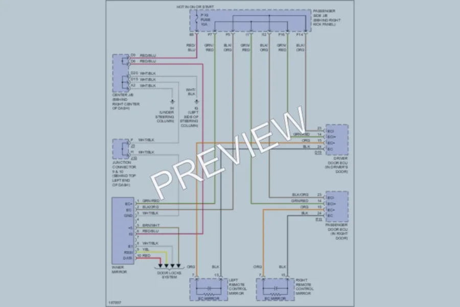2004 Lexus SC430 Power Mirrors wiring diagram preview