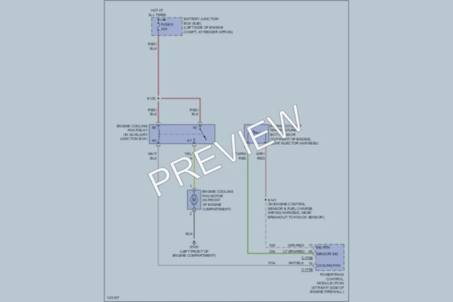 2004 Lincoln Aviator Cooling Fan wiring diagram preview
