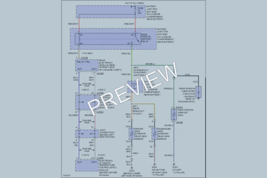 2004 Lincoln LS Defoggers wiring diagram preview