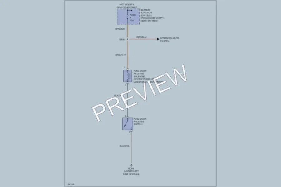 2004 Lincoln LS Trunk Tailgate Fuel Door wiring diagram preview