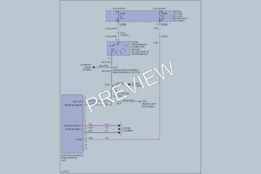 2004 Lincoln Navigator Power Mirrors wiring diagram preview
