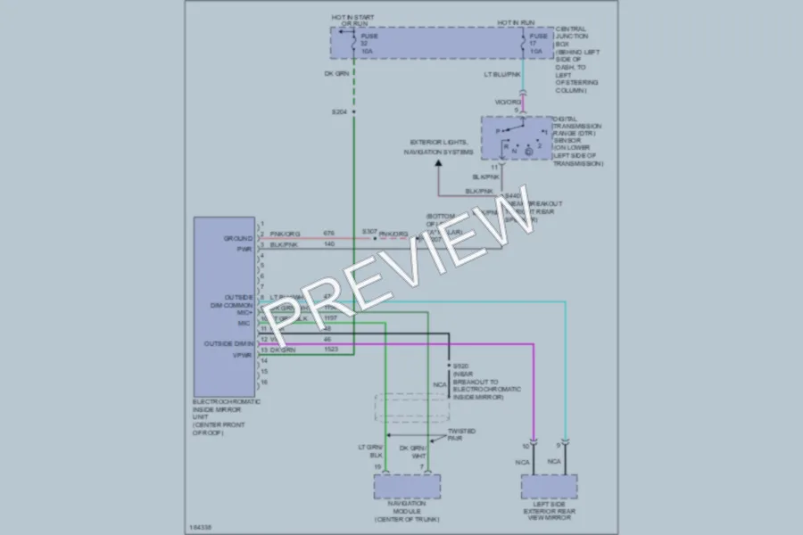 2004 Lincoln TownCar Power Mirrors wiring diagram preview