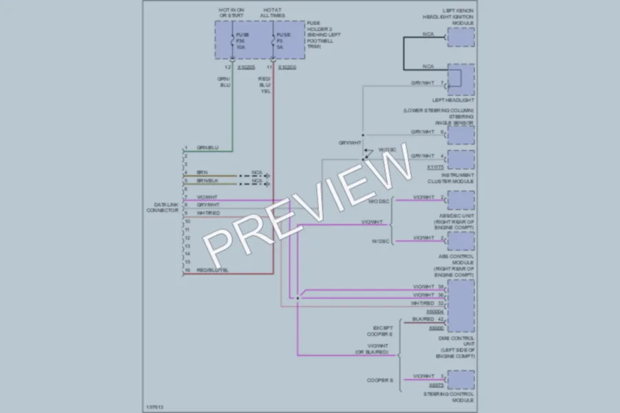2004 MINI Cooper Computer Data Lines wiring diagram preview