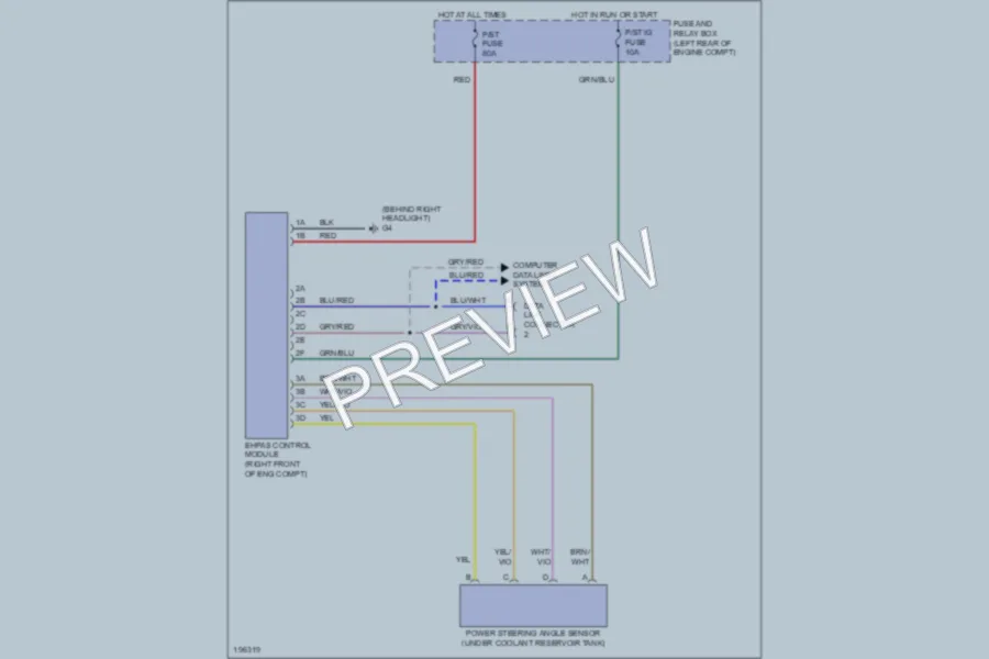 2004 Mazda 3 Electronic Power Steering wiring diagram preview