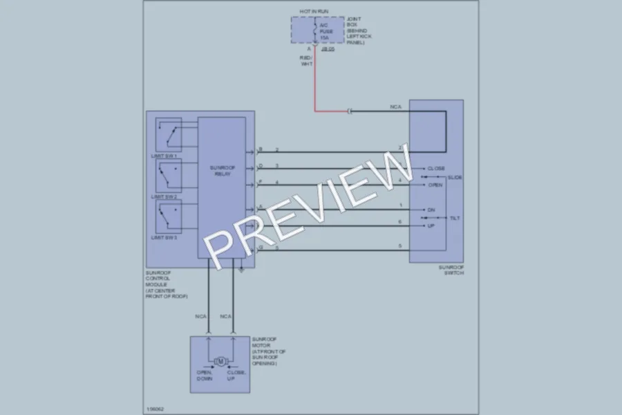 2004 Mazda 6 Power Top Sunroof wiring diagram preview