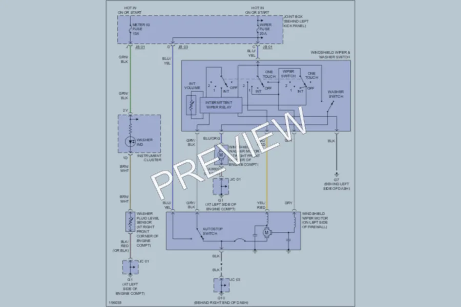 2004 Mazda 6 Wiper Washer wiring diagram preview