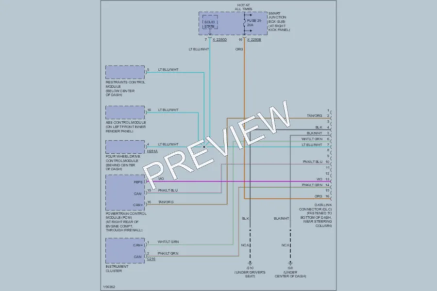 2004 Mazda B3000 Computer Data Lines wiring diagram preview