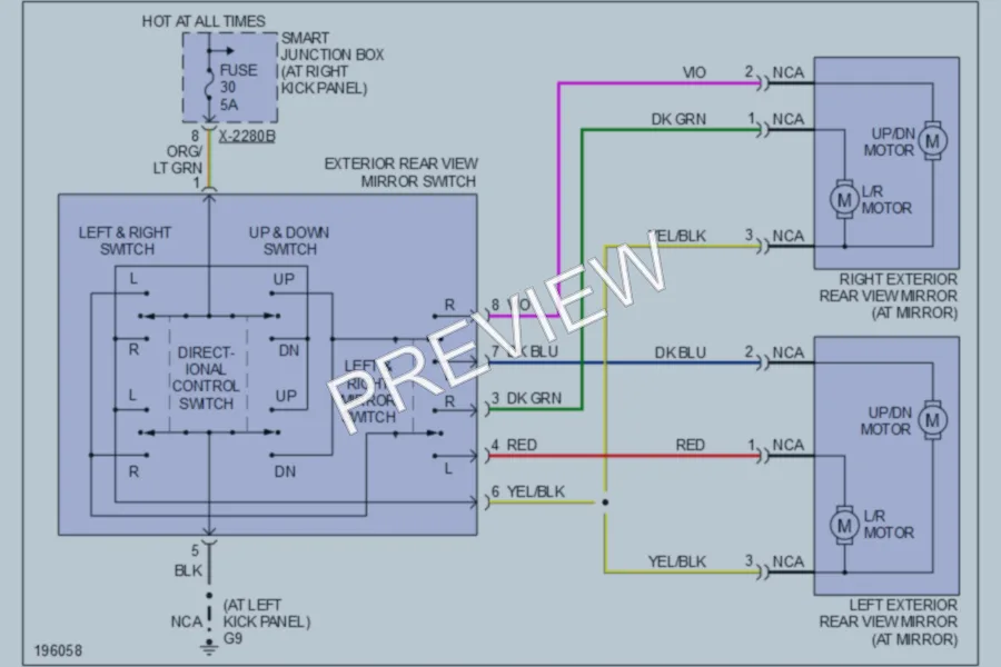 2004 Mazda B4000 Power Mirrors wiring diagram preview