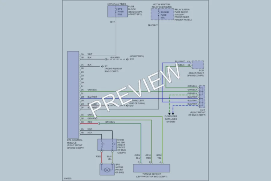 2004 Mazda RX8 Electronic Power Steering wiring diagram preview