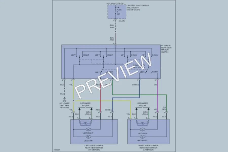 2004 Mazda Tribute Power Mirrors wiring diagram preview