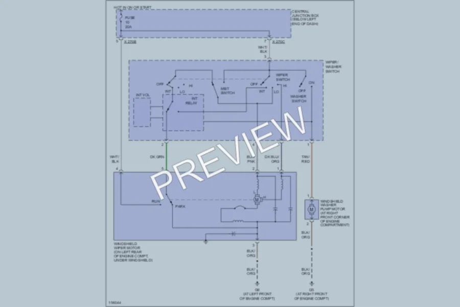 2004 Mazda Tribute Wiper Washer wiring diagram preview