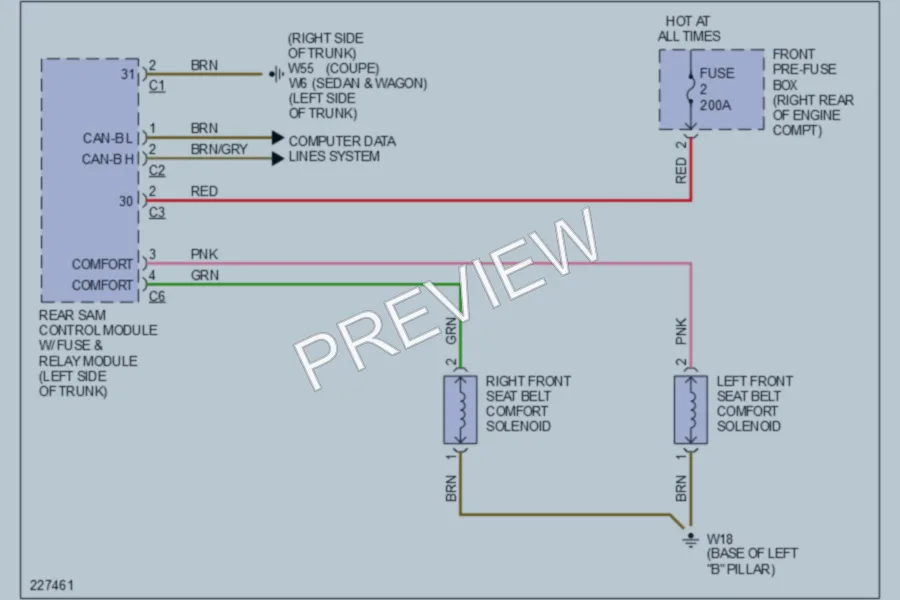 2004 MercedesBenz C240 Passive Restraints wiring diagram preview