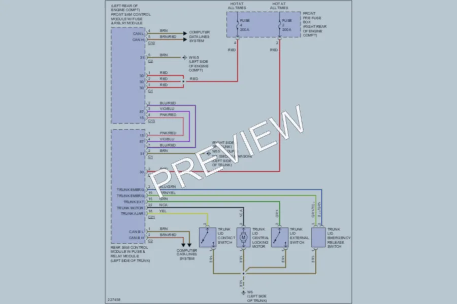 2004 MercedesBenz C240 Trunk Tailgate Fuel Door wiring diagram preview