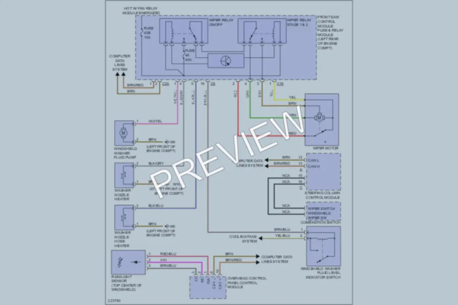 2004 MercedesBenz CLK500 Wiper Washer wiring diagram preview