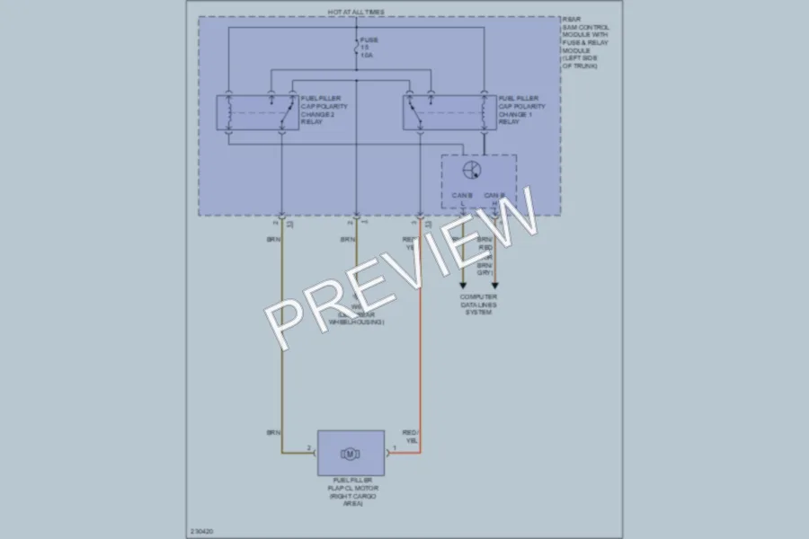 2004 MercedesBenz E320 Trunk Tailgate Fuel Door wiring diagram preview