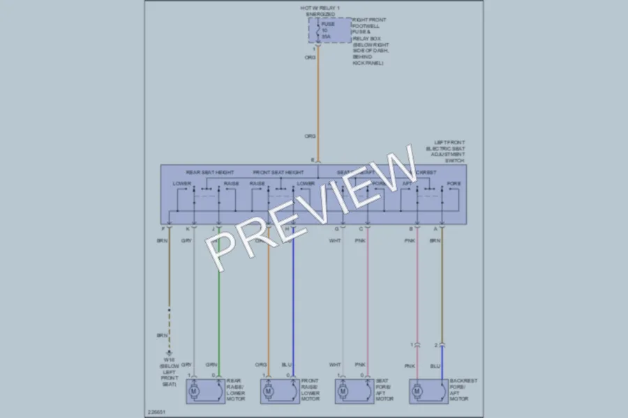 2004 MercedesBenz ML350 Power Seats wiring diagram preview