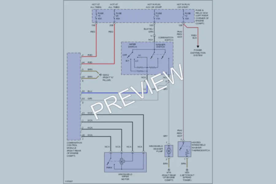 2004 MercedesBenz SLK320 Wiper Washer wiring diagram preview