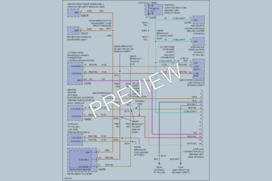 2004 Mercury Mountaineer Computer Data Lines wiring diagram preview