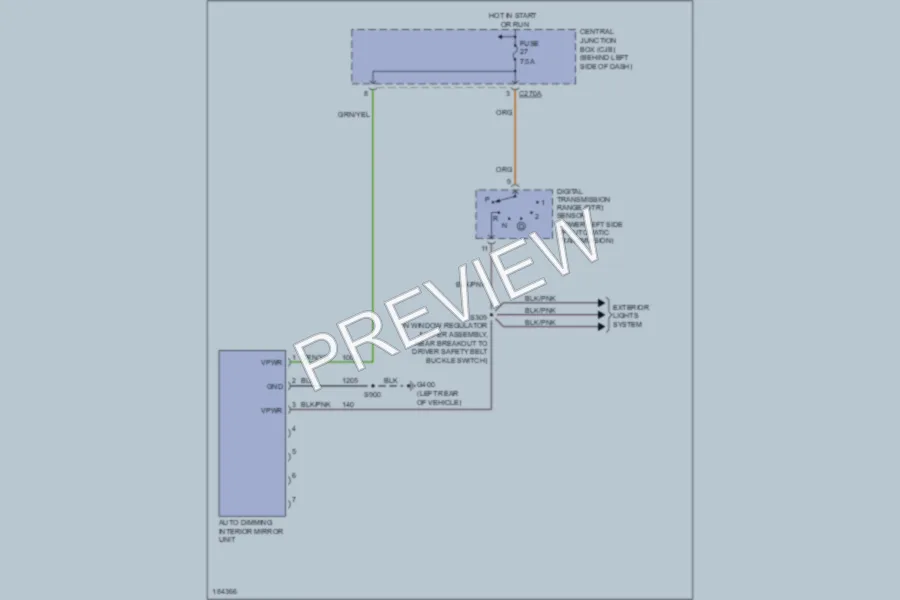 2004 Mercury Mountaineer Power Mirrors wiring diagram preview