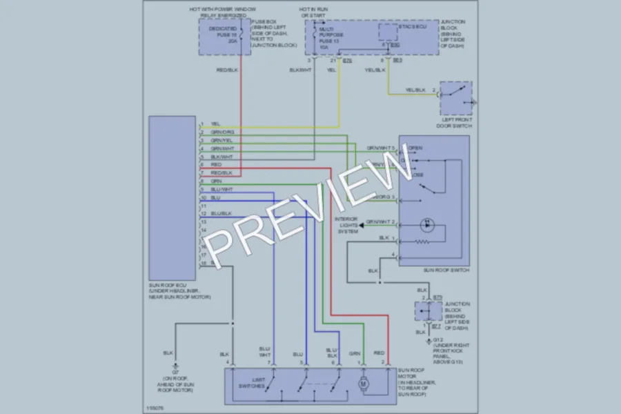 2004 Mitsubishi Diamante Power Top Sunroof wiring diagram preview