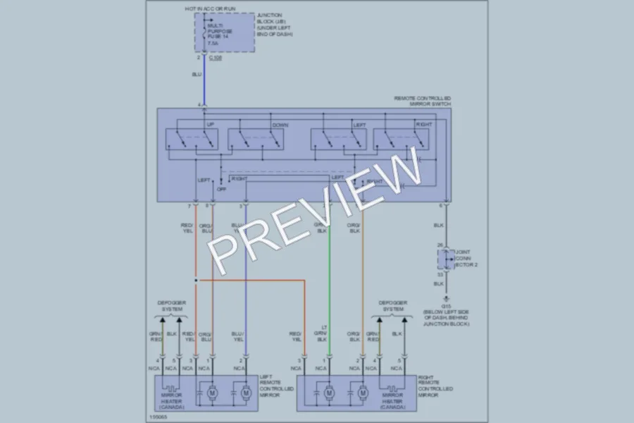 2004 Mitsubishi Eclipse Power Mirrors wiring diagram preview