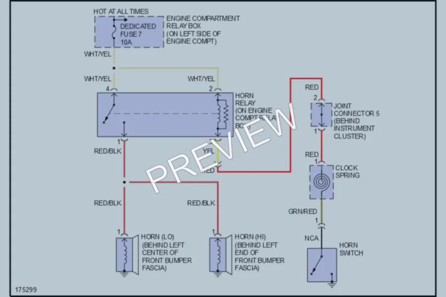 2004 Mitsubishi LancerSportback Horn wiring diagram preview