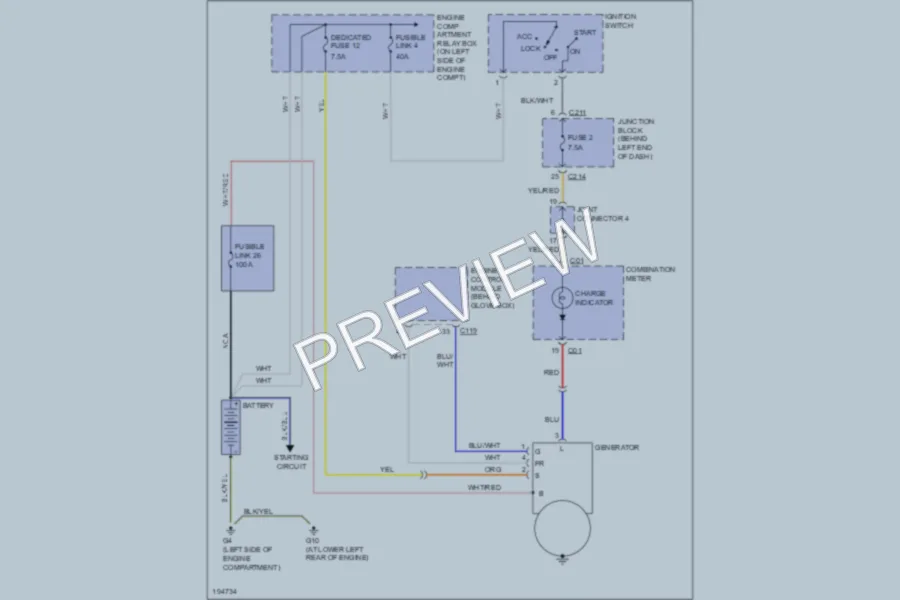 2004 Mitsubishi LancerSportback Starting Charging wiring diagram preview
