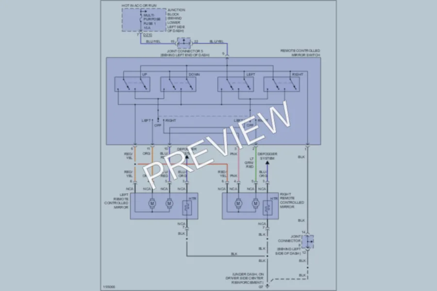 2004 Mitsubishi Montero Power Mirrors wiring diagram preview