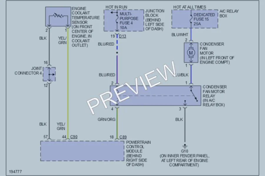 2004 Mitsubishi MonteroSport Cooling Fan wiring diagram preview