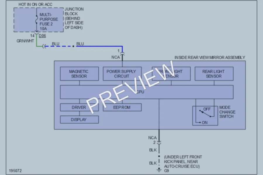 2004 Mitsubishi MonteroSport Power Mirrors wiring diagram preview