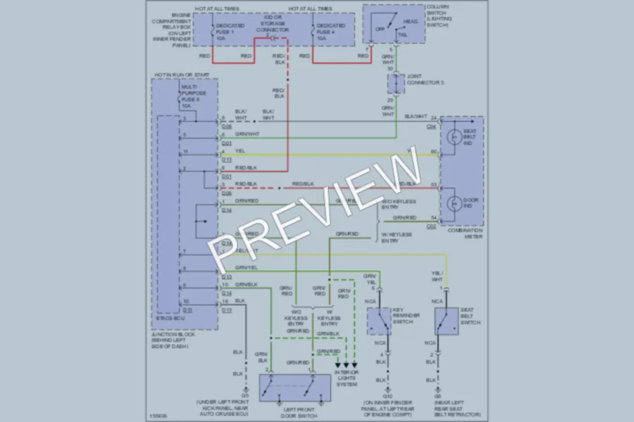 2004 Mitsubishi MonteroSport Warning Systems wiring diagram preview