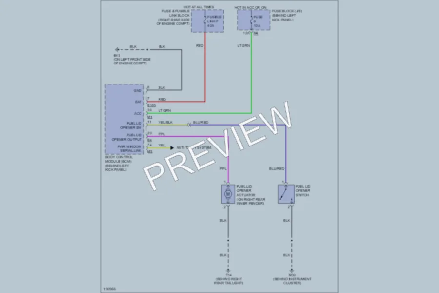 2004 Nissan 350Z Trunk Tailgate Fuel Door wiring diagram preview