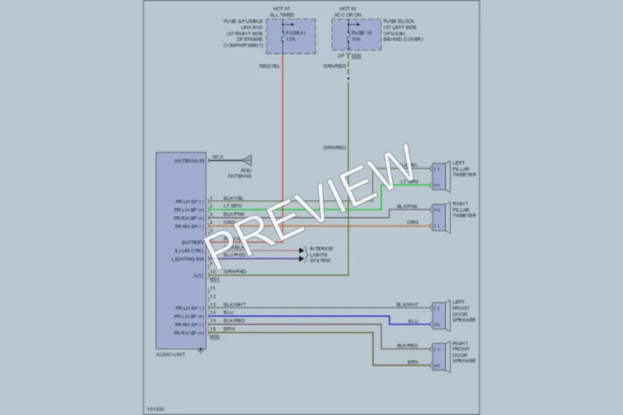 2004 Nissan Frontier Radio wiring diagram preview