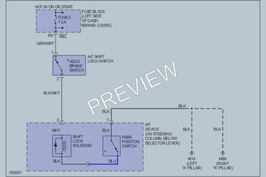 2004 Nissan Frontier Shift Interlock wiring diagram preview
