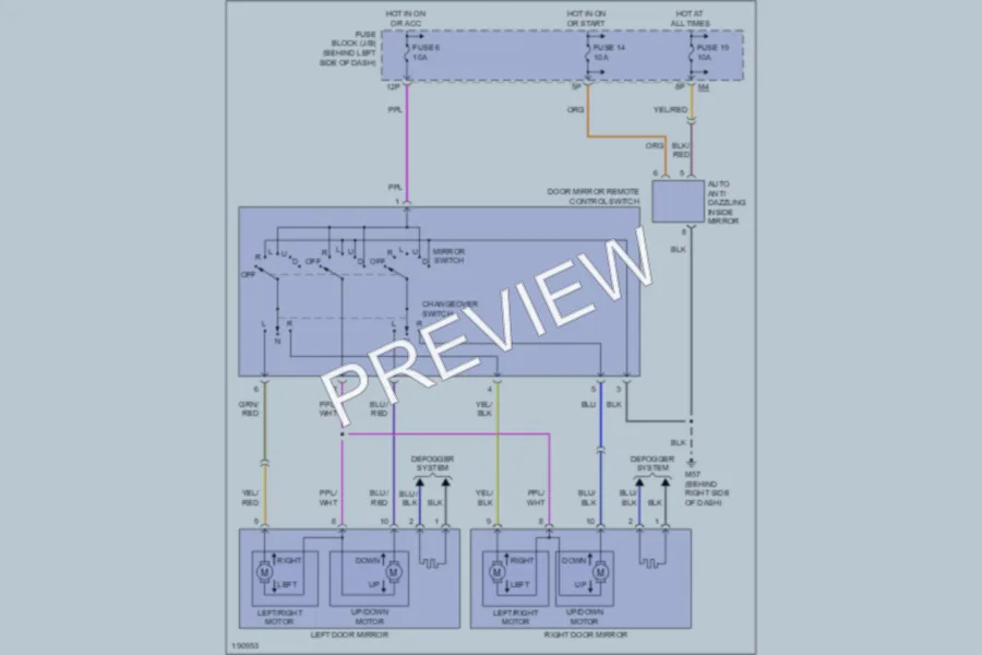 2004 Nissan Maxima Power Mirrors wiring diagram preview