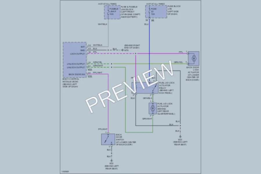 2004 Nissan Murano Trunk Tailgate Fuel Door wiring diagram preview