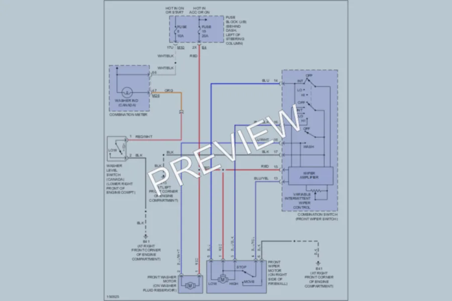 2004 Nissan Pathfinder Wiper Washer wiring diagram preview