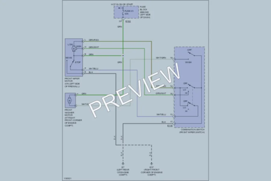2004 Nissan Sentra Wiper Washer wiring diagram preview