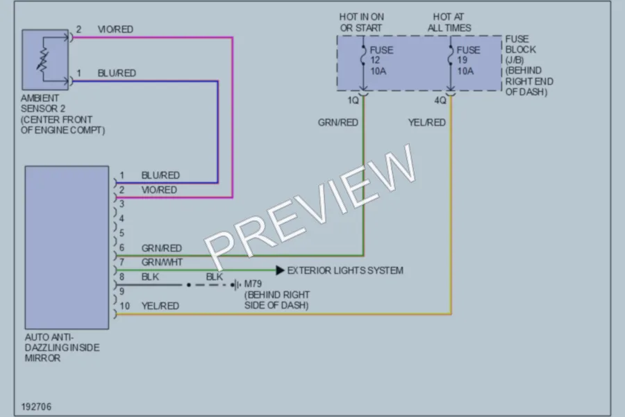 2004 Nissan Titan Power Mirrors wiring diagram preview